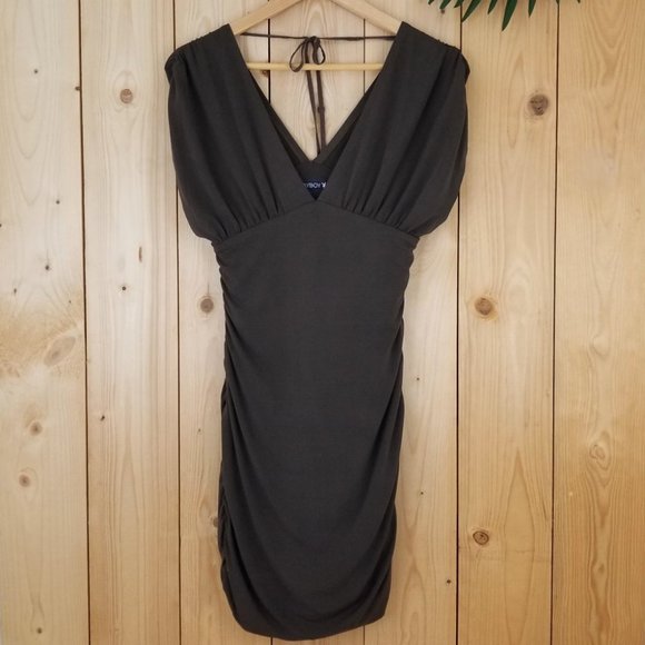 Playboy Ruched Bodycon Dress - Picture 3 of 9